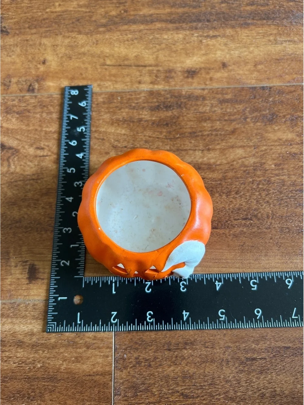 Vintage Halloween Pumpkin and Ghost Ceramic Candle Holder